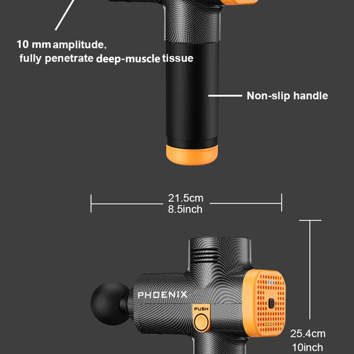 Massage Gun Phoenix A2 Muscle Relaxation Deep Tissue Dynamic Therapy Vibrator Shaping Pain Relief Back Portable Sports Massager