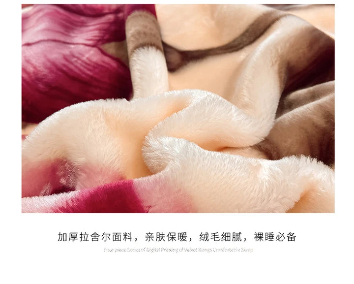 Winter Double Layers Thick Raschel Blanket Soft Warm Heavy Fluffy Throw Blankets 150x200cm Thicken Fleece Quilts Bed Blanket