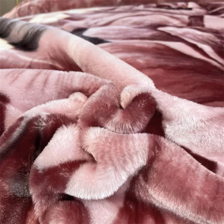 Winter Double Layers Thick Raschel Blanket Soft Warm Heavy Fluffy Throw Blankets 150x200cm Thicken Fleece Quilts Bed Blanket