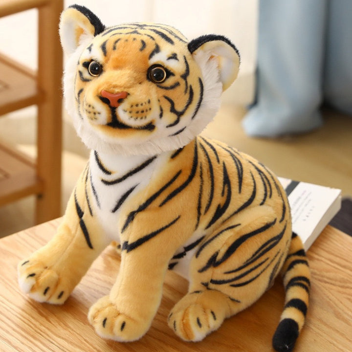 23cm Simulation Baby Tiger Plush Toy Stuffed Soft Wild Animal Forest Tiger Pillow Dolls For Kids Boys Birthday Gift