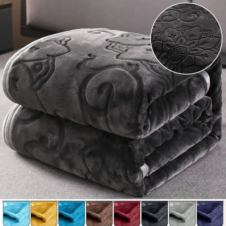 WASART Winter warm velvet fleece jacquard blanket extra large soft sofa throw blanket fluffy microfiber thick bed sheet textile