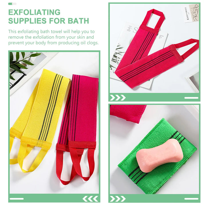 Back Exfoliating Scrubber Shower Towel Reusable Bathing Cloth Body Cleaning Washing Scrubbing Towel Bath Accessory Random Color