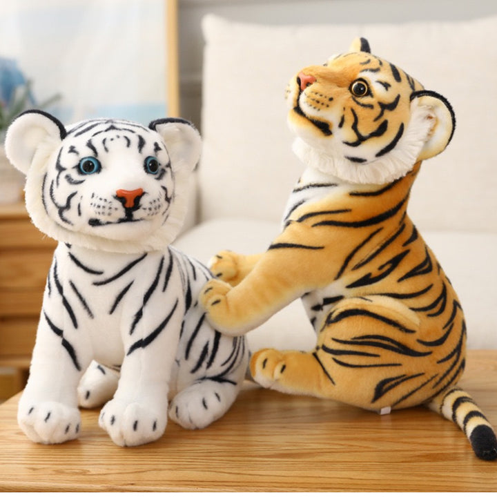 23cm Simulation Baby Tiger Plush Toy Stuffed Soft Wild Animal Forest Tiger Pillow Dolls For Kids Boys Birthday Gift