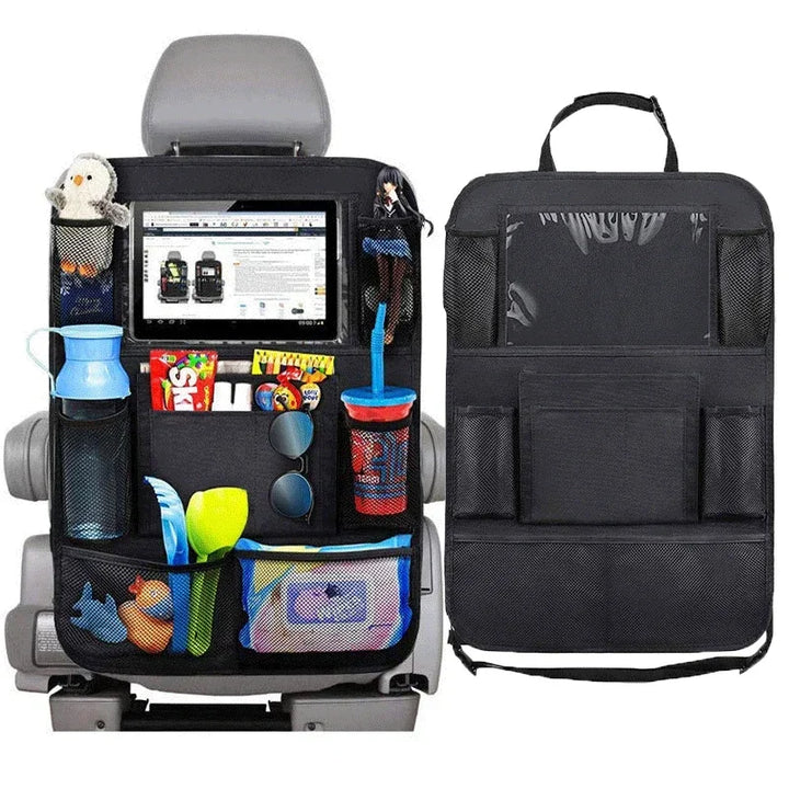 Car Seat Back Organizer 9 Storage Pockets with Touch Screen Tablet Holder Protector for Kids Children Car Accessories