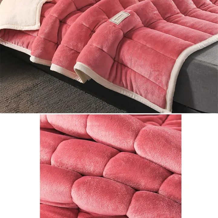 Home Lamb Cashmere Thick Bed Blanket Sofa Winter Warm Sherpa Duvet Cover Newborn Wraps Kids Bedspread 180X200CM