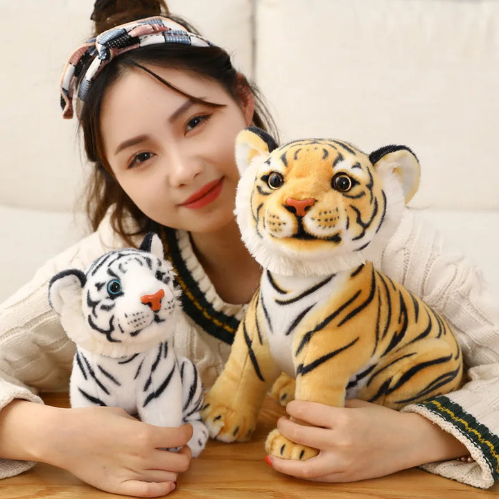 23cm Simulation Baby Tiger Plush Toy Stuffed Soft Wild Animal Forest Tiger Pillow Dolls For Kids Boys Birthday Gift