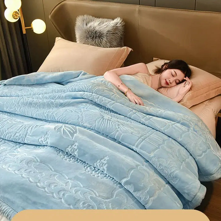 Thick Carved Blanket Duvet Double Layer Cloud Blanket Warm Winter Double-Sided Velvet Wedding Raschel10Cover Blanket Jin