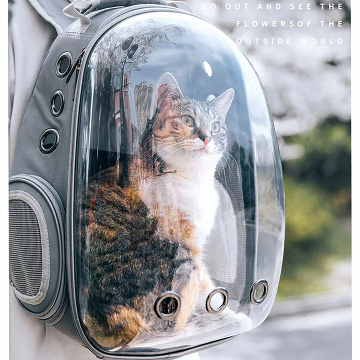 Cat Carrying Bag Space Pet Backpack Breathable Portable Transparent Backpack Puppy Dog Transport Carrier Space Capsule Bag Pets