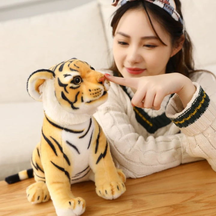 23cm Simulation Baby Tiger Plush Toy Stuffed Soft Wild Animal Forest Tiger Pillow Dolls For Kids Boys Birthday Gift