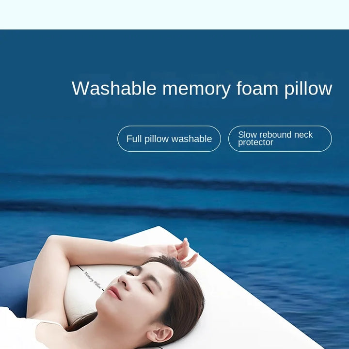 Memory Foam Orthopedic Pillow Slow Rebound Space Concave Cervical Spine Pillows For Sleeping Relieve Neck Pain can be washed