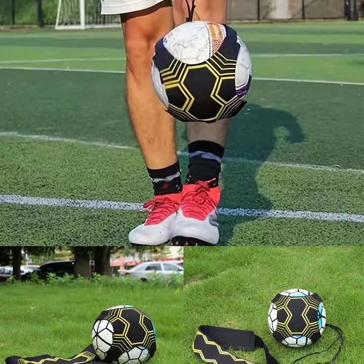 1pc Football Kick Trainer Adjustable Soccer Trainer Belt Nylon Cloth Trainer Elastic Belt Elastic Auxiliary Fitness