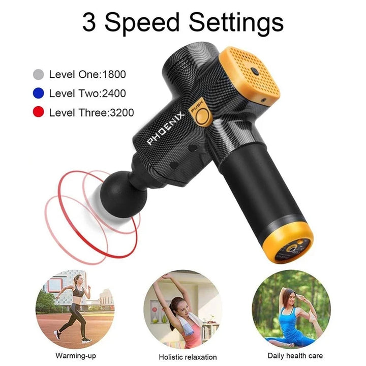 Massage Gun Phoenix A2 Muscle Relaxation Deep Tissue Dynamic Therapy Vibrator Shaping Pain Relief Back Portable Sports Massager