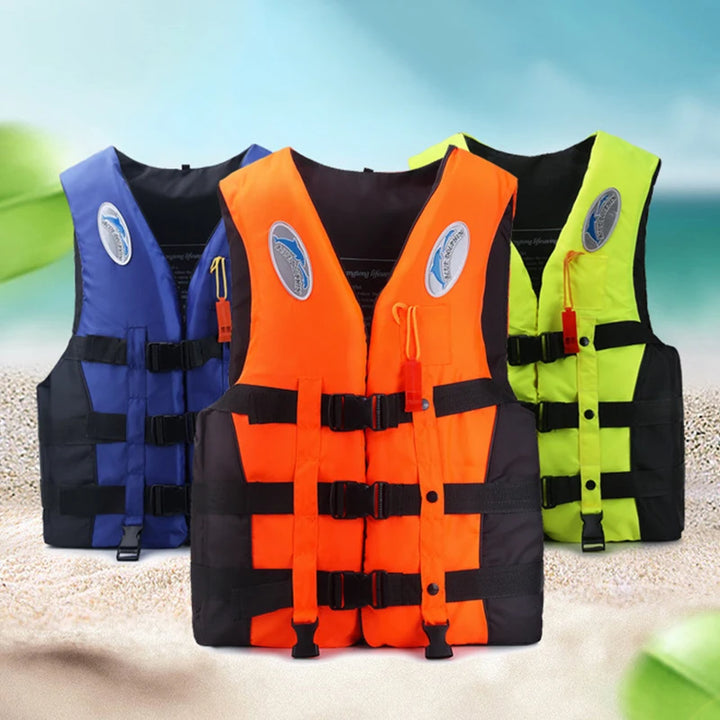 Outdoor Adult  Swimming Life Jacket Adjustable Buoyancy Survival Suit Polyester Children Life Vest With Whistle