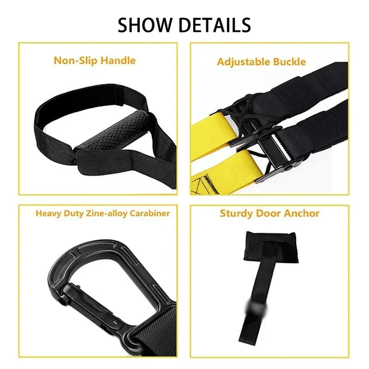 Suspension Training Band Fitness Strength Power Suspension Trainer Adjustable Yoga Belt Wall Mount Professional Trx Tensioner